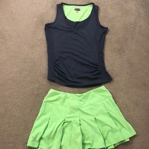 Tennis shirt and skirt